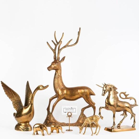 Vintage 1960s/1970s Brass Unicorn on Stand - MCM, Retro Home Decor - Picture 5 of 5